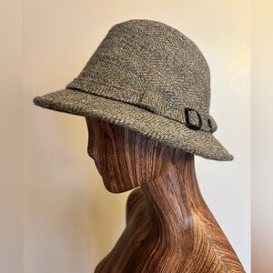 Vintage Kangol 100% Pure Wool Tweed Fedora Hat - S/M